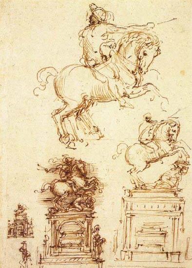 Leonardo  Da Vinci Study for the Trivulzio Equestrian Monument Spain oil painting art